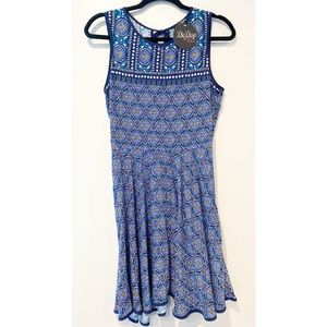 BeBop NWT Women Artistic Design Blue Medium Dress